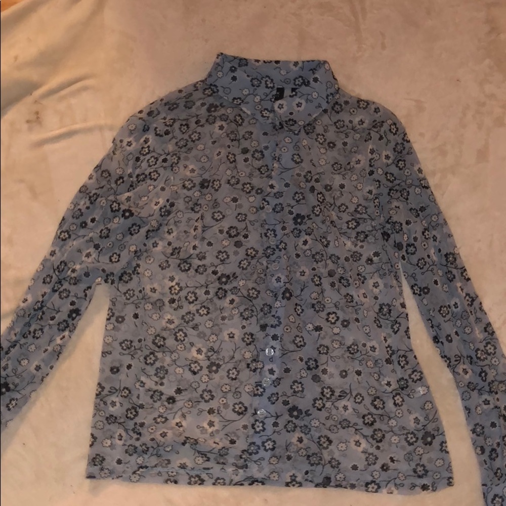 Button-Down Transparent Top
